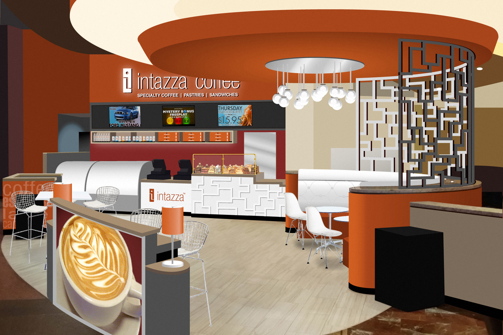 Intazza Coffee shop design and rendering